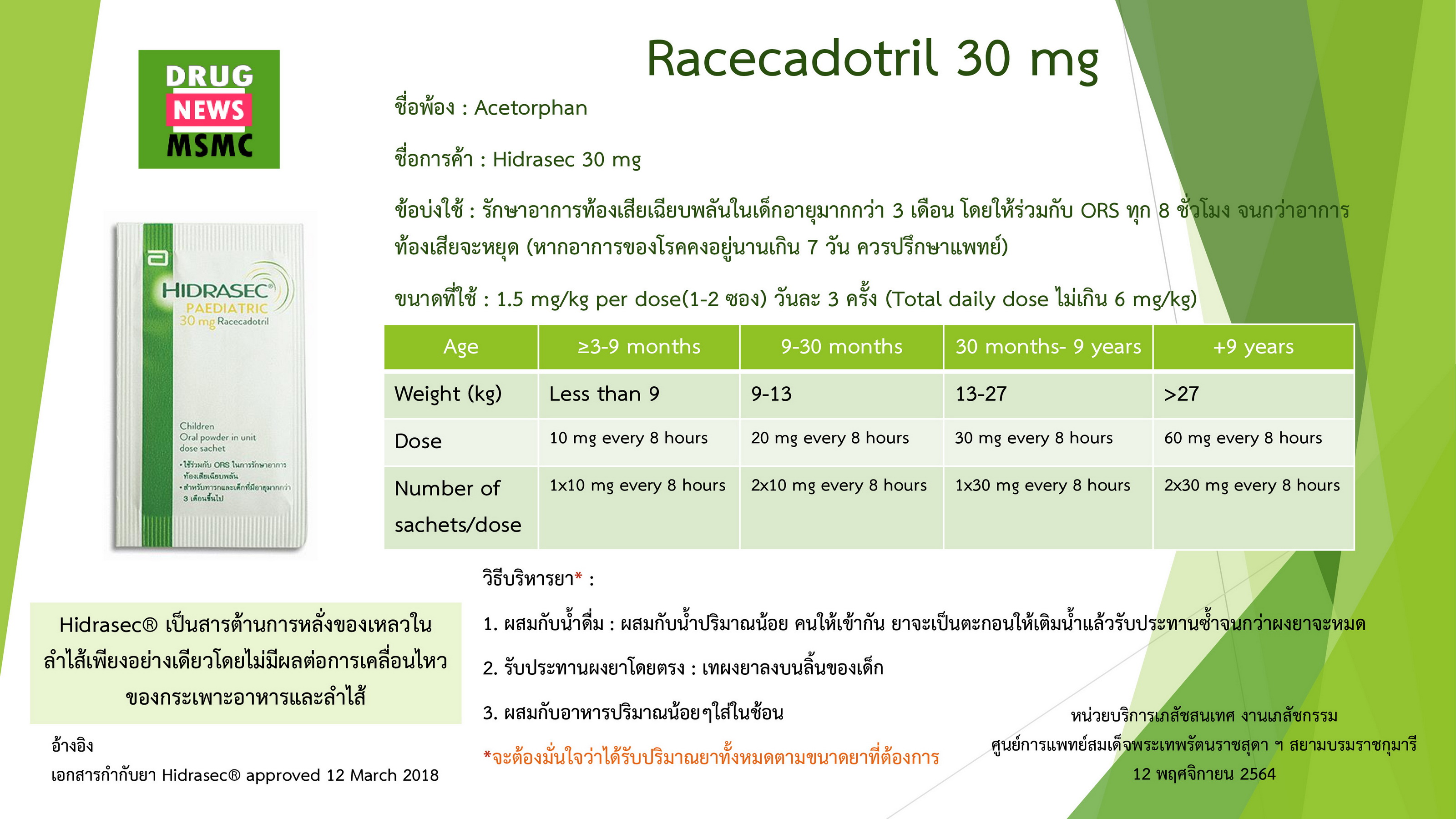 Racecadotril 30 mg